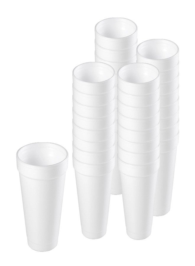 EcoQuality 10 oz White Insulated Foam Drinking Cup Single Use Disposable for Drinks Water Coffee Tea Juice Soda Espresso Latte Cooler Cups (100) - Image 1